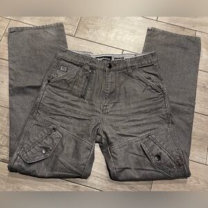 Ecko Unlimited Charcoal Cargo Pants for Men 32